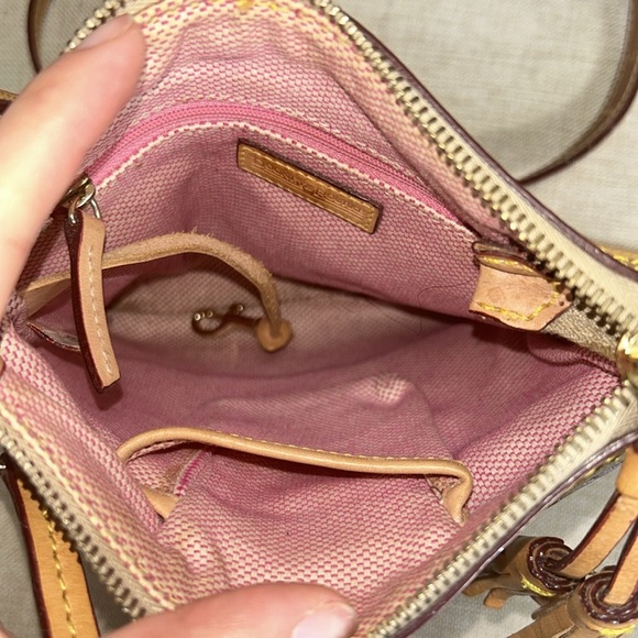 Dooney & Bourke Signature Monogram Leather and Coated Canvas Crossbody Bag - Picture 10 of 11